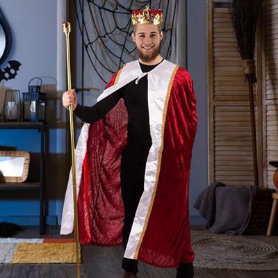 Capa de Halloween para mujer, estilo rey y reina, para cosplay, con cordones, hasta el suelo, color a juego, decoración de encaje, para actuaciones y festivales.