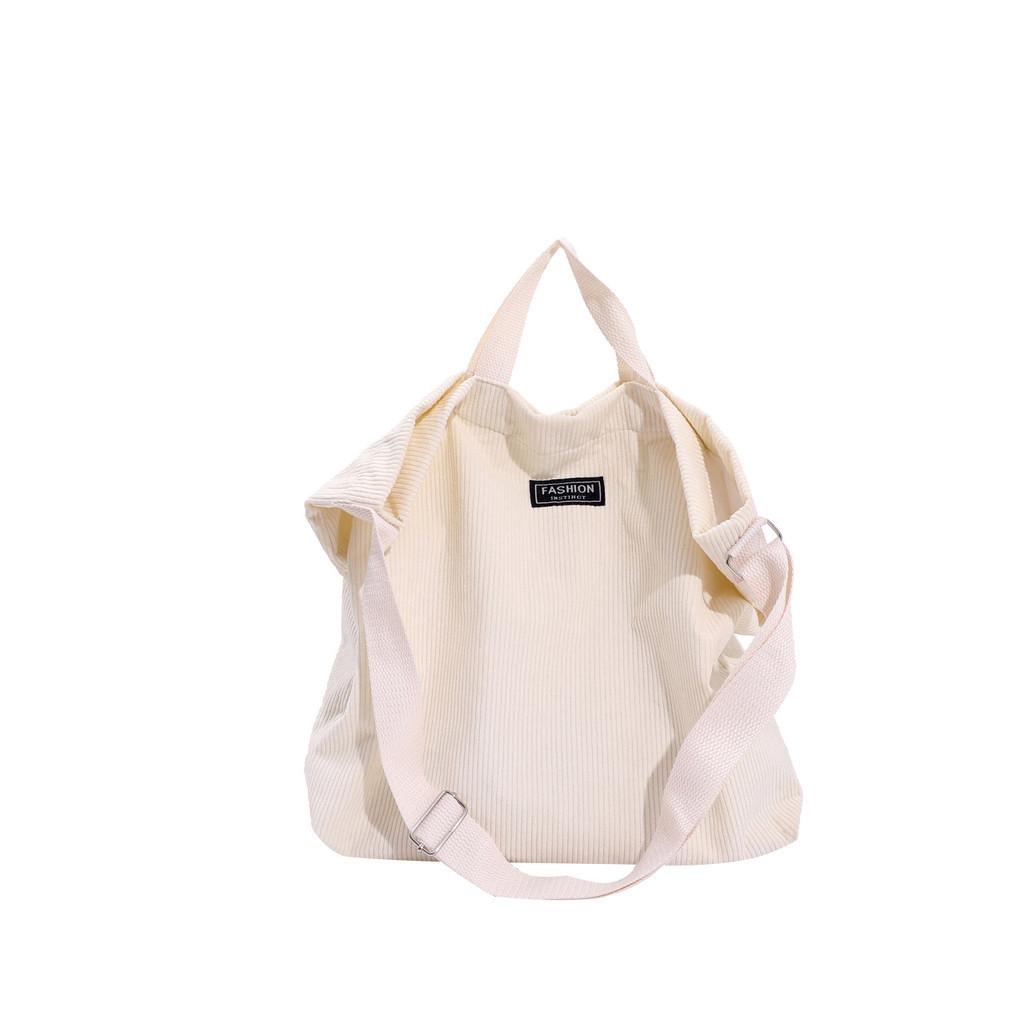 Versatile Street Style Womens Canvas Shoulder Tote Bag Spacious Design For Casual Summer Outings белый