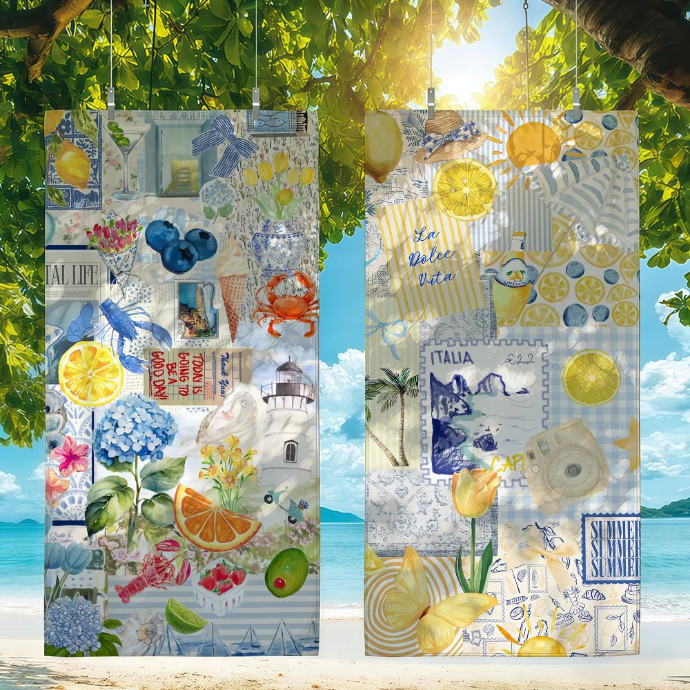 The Summer Lemon Towel For Swim Yoga Gym Quick Drying Soft and skin-friendly Beach Towels All-Season