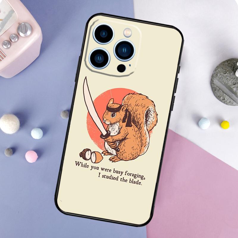 Cute Animal Squirrel Case For iPhone 16 15 14 Pro 11 12 13 Pro Max XS X XR Plus 12 13 Mini Soft Cover