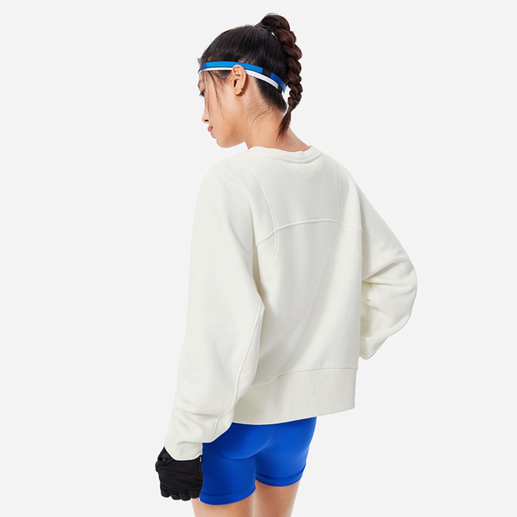 Li Ning Fitness Series Moisture Wicking Thermal Solid Color Round Neck Comfortable Breathable Fleece Warm Dopamine Casual Sweatshirt AWDU556-4