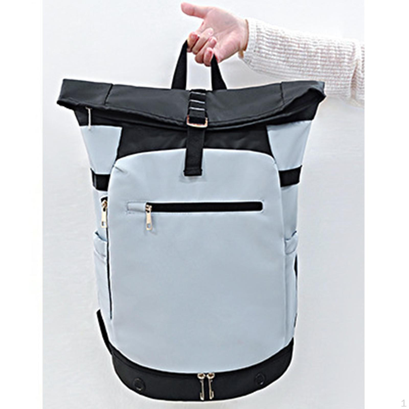 

Roll Top Backpack Tennis Capacity Adjustable 20-35L Fashionable Badminton Racquet Bag White