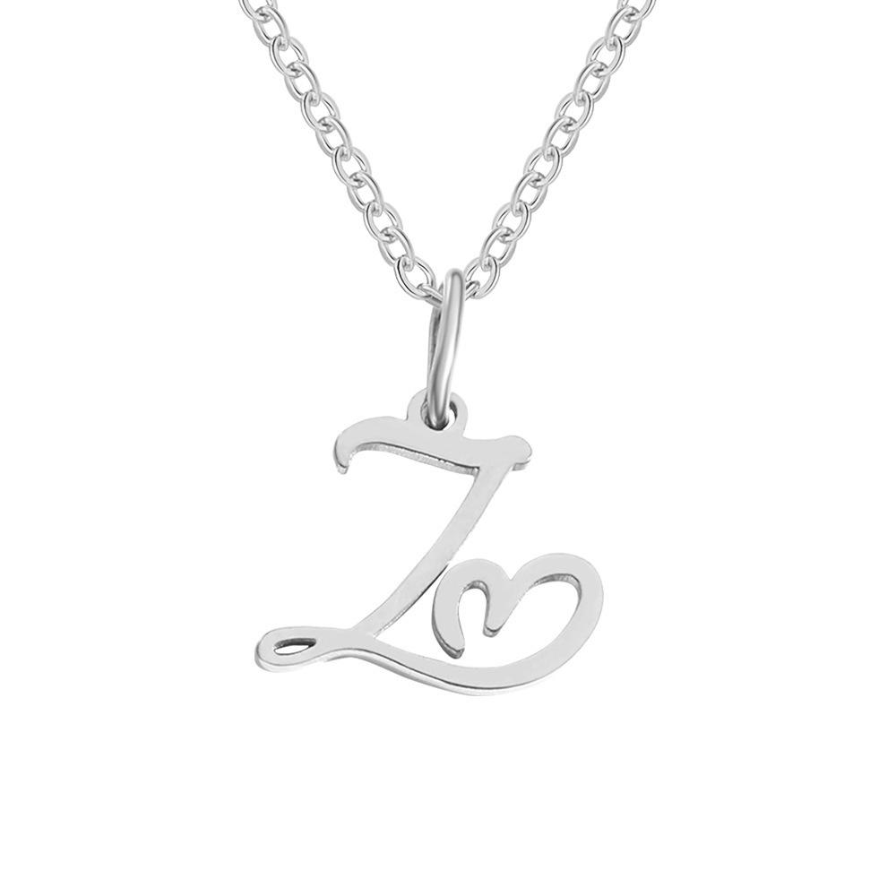 St. Delan Versatile 26-Letter Stainless Steel DIY Necklace Pendant