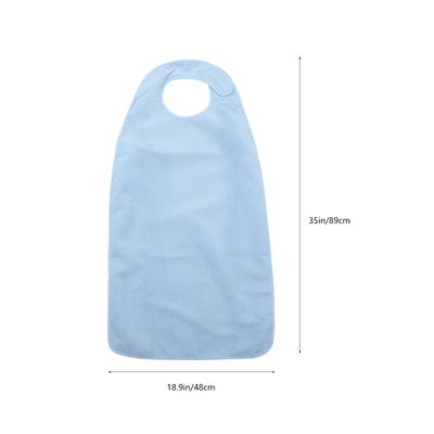 Adult Waterproof Elderly People Meal Bib Oversized Cloth Washable Feeding Aid Mealtime Protector Sky Blue