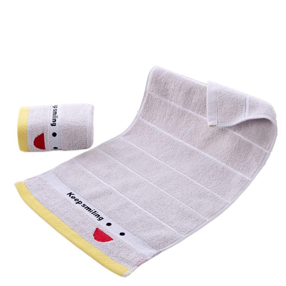 

2Pcs 25x50cm Keep Smiling Bath Towel Thickened Shower Towel Sports Towel Salon серый
