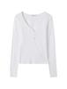 BUCKAROO Women'S Slim Fit Half-Open Long Sleeve T-Shirt White