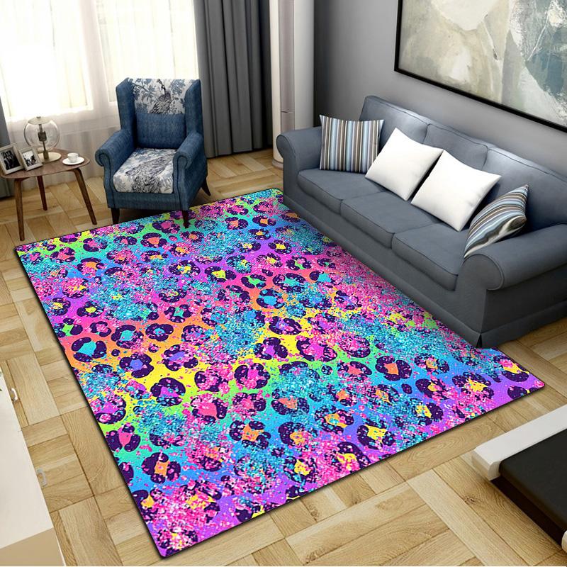 Leopard Pattern Carpet Rug for Living Room Bedroom Home Sofa Decoration,Kids play Non-slip Floor Mat