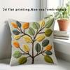 Winter Kiefernbaum Kissenbezug 2D Bestickter Druck Schnee Wald Kissenhülle Für Sofa Bett Couch Gemütlich Ländliche Hütte Heimdeko