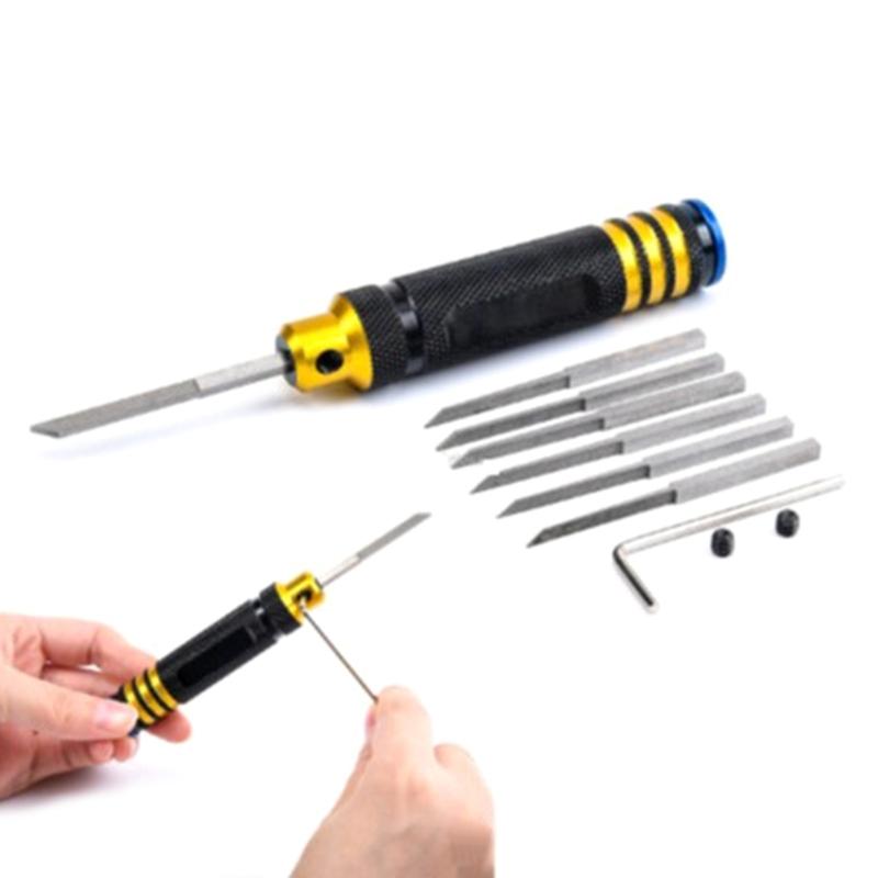 Model Scriber Model Kit Resin Carve Scriber Tool Line Cutting Tool Chisels 7 Cutter For Remote Car/Drones Repair