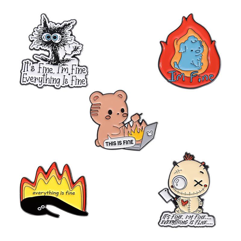 Unique Geometric Letter Style Metal Brooch Charming Animal Design For Fashion Lovers