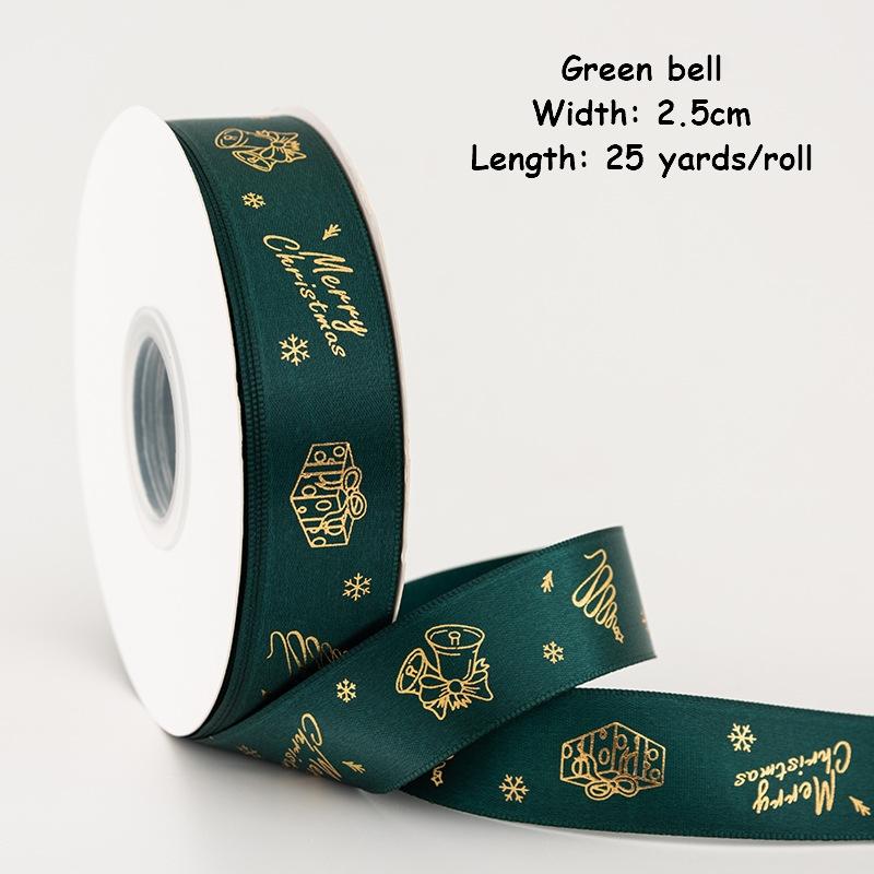 1/4 Inch Christmas Ribbon for Crafts Holiday Grosgrain Ribbon Christmas Ribbon for Gift Wrapping Festival Party Decoration