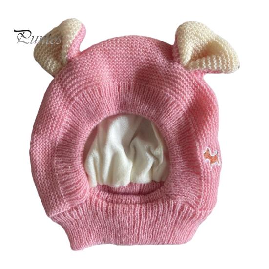 Barn Lue Vinter Pet Cap Strikket Høy elastisitet Holder varmen Ensfarget Øre Decor Småbarn Gutter Jenter Beanie Foto Prop Hodeplagg