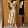 New ArrivalS Open Run Women S Puff Sleeve Cotton Flare Long dreSS