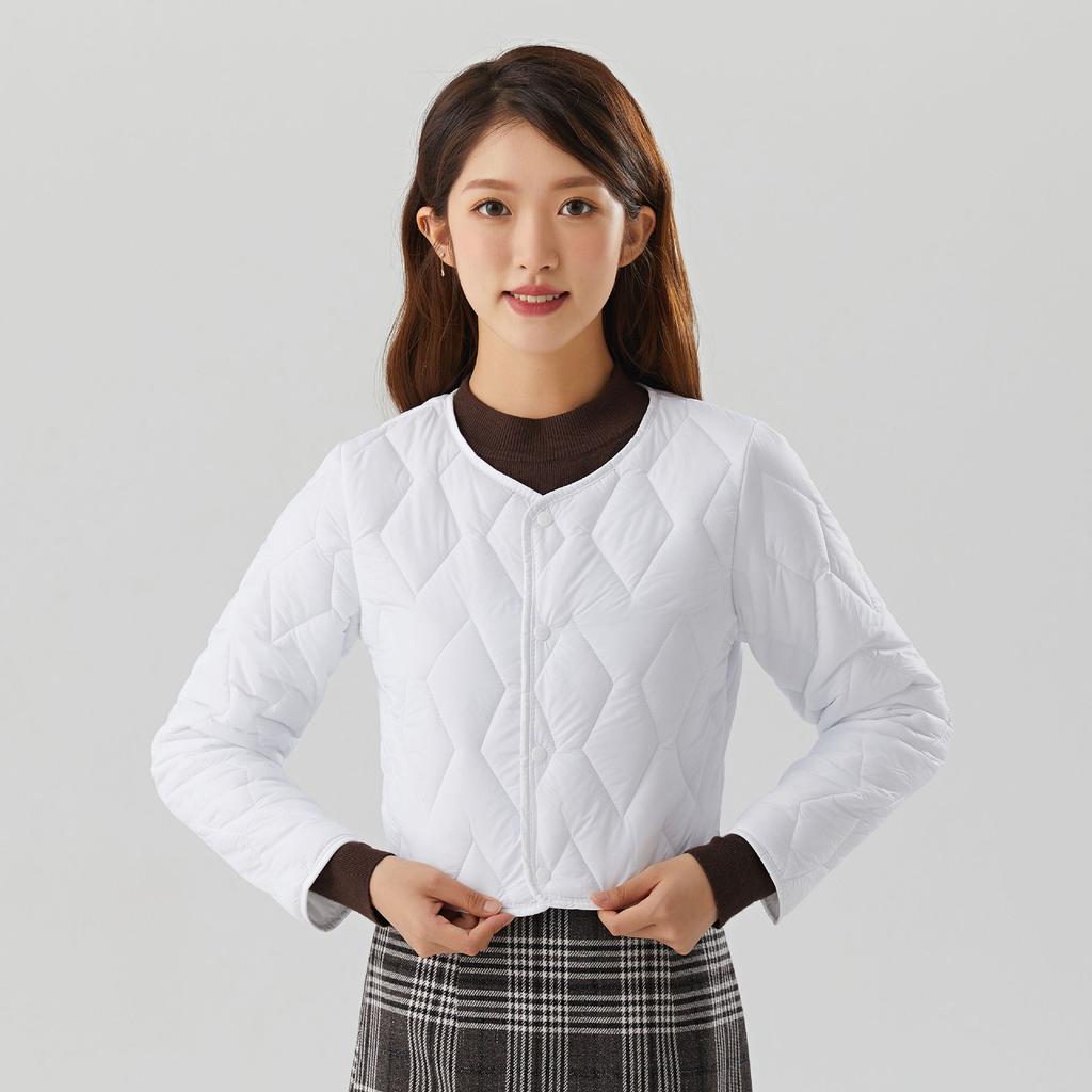 Jesień i Zima Studenci Bawełniana Odzież Damska Lekka Krótka Bawełniana Kurtka Damska Bawełniany Haft Zamek Błyskawiczny Może Być Noszona na Lewą Stronę 2325