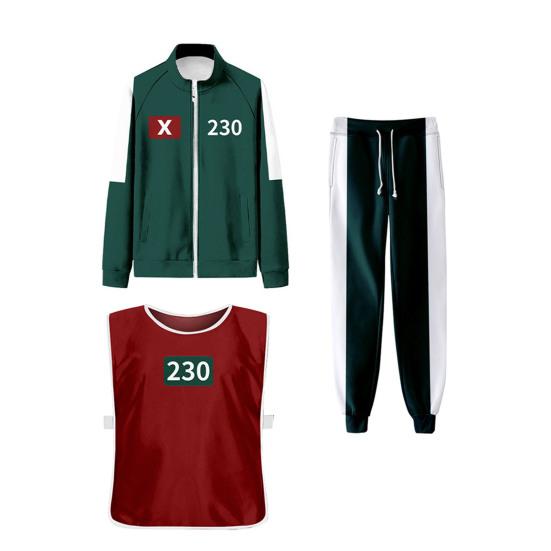 Kostým Hry oliheň 3. série Třídílný set Korea Převlek Pánský oblek pro Tým Modrý Sportovní Unisex Mikiny Sportovní oblek