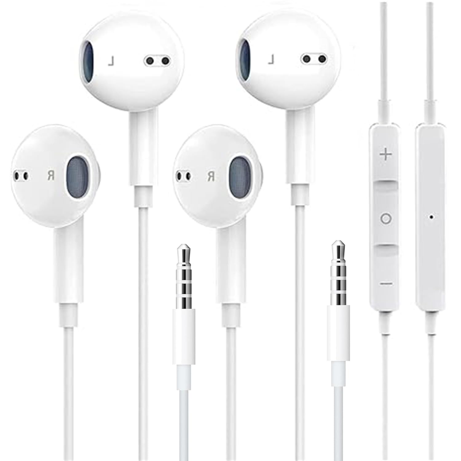 

ZDAGO [2 Pack] 3.5mm Headphones AUX Earphones Headphones with Mic and Volume Control 6 Pads Compatible with Computer MP3 MP4
