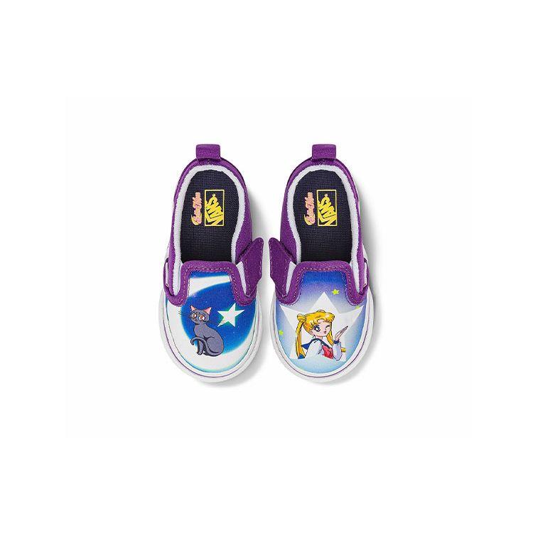 Sailor Moon X Vans Slip-On V Toddler Pretty Guardian - Blue Purple Baby Sneakers VN0A5EFK5RH
