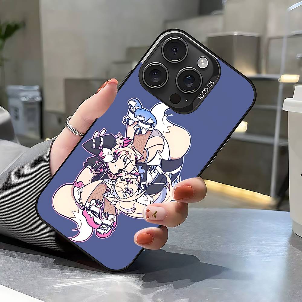 Cartoon F-FUWAMOCO Phone Case For IPhone 17 16 15 14 13 12 11 Pro Max Plus Color Shockproof Back Silver Cover