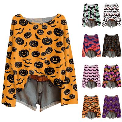Long Sleeve Shirts For Women Print Graphic Tees Blouses Casual Plus Size Basic Tops Pullover