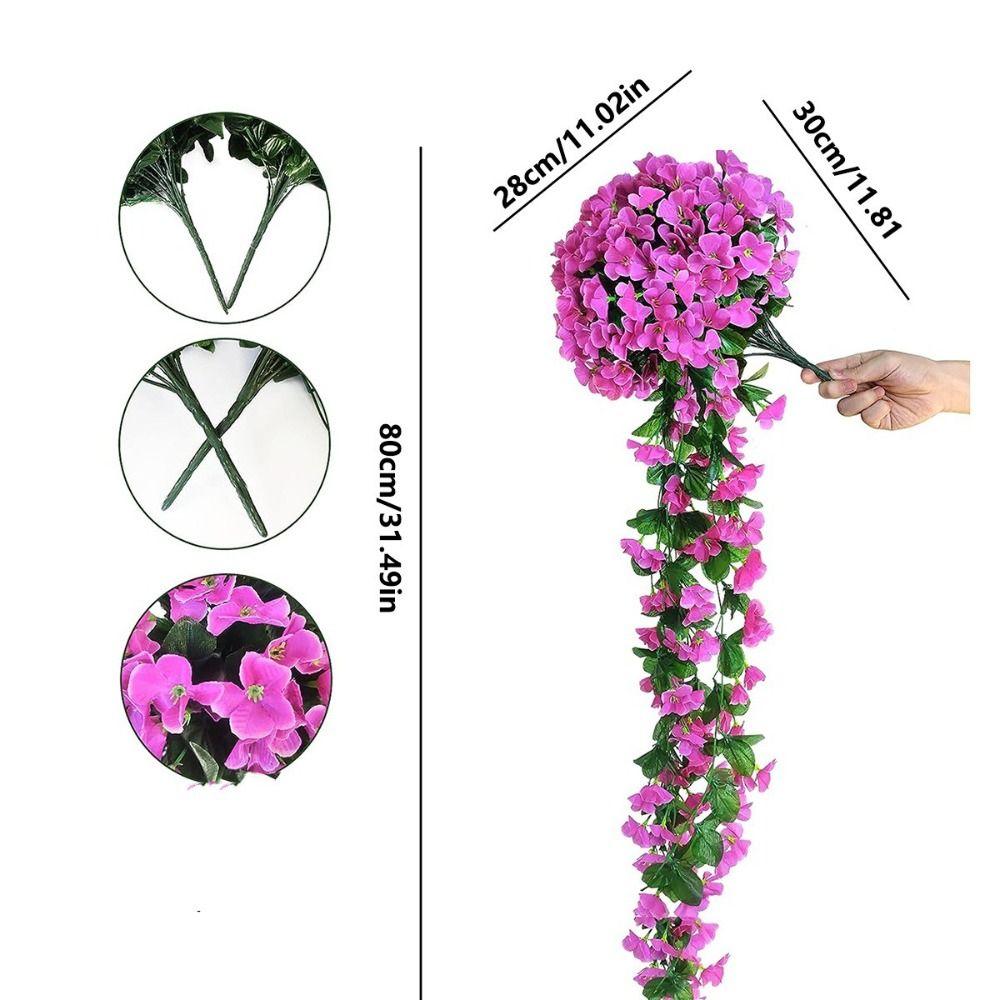Petal Design Long Vine Roses Flower Rattan Faux Hanging Violets  Fall Decoration