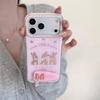 Spring Pink Plaid Sampo Rabbit Stand iPhone 17/16 Pro Max/15/14 Girly Case