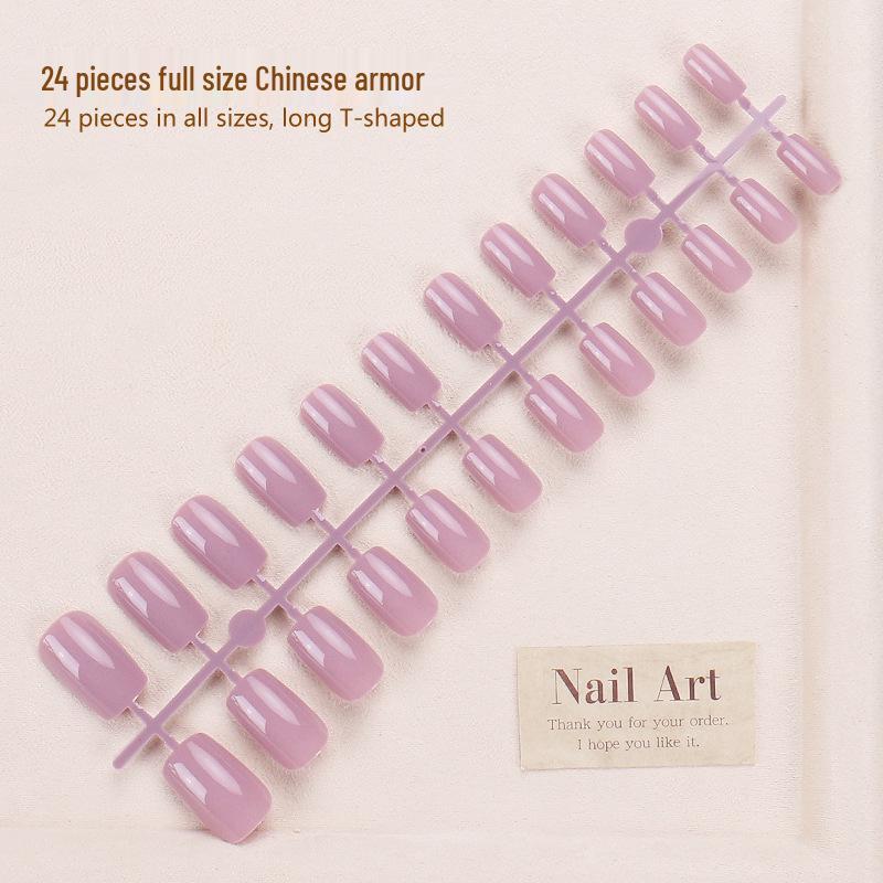 

Simplified Purple and Sweet Potato Red Nail Tips – 24-Piece Pre-Made Set