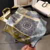 French light luxury chain small square scarf simulation silk printing silk scarf headscarf women's spring and summer scarf temperament scarf scarf new