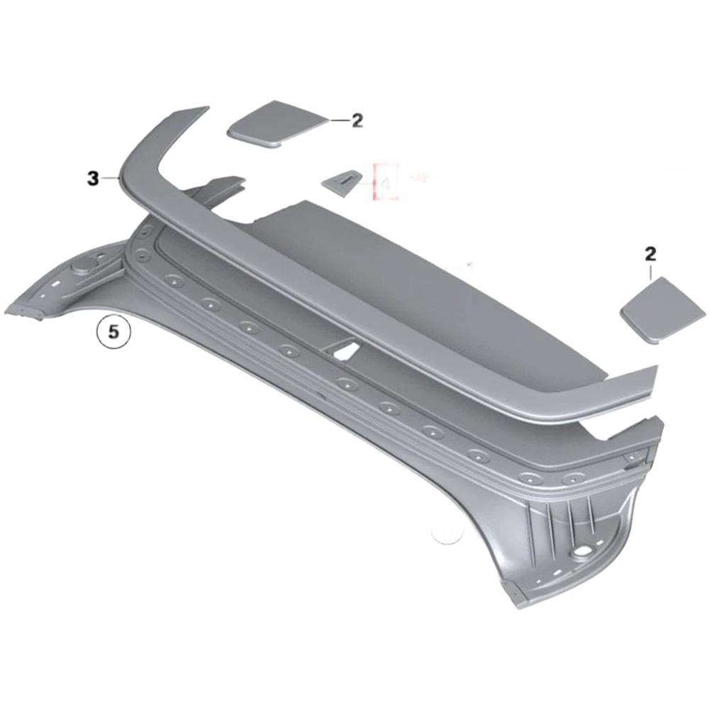 Convertible Top Compartment Trim Panel Bracket Compatible with For BMW Z4 E89 OEM 54377247854 Replacement Trim Part