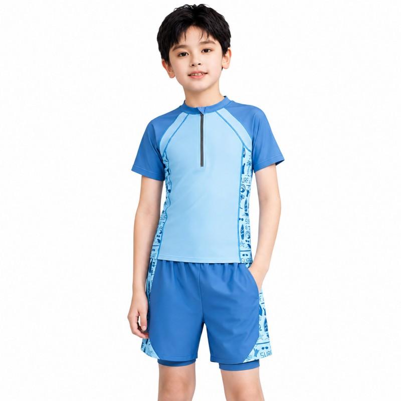 Jungen Schnelltrocknendes UV-Schutz Badeanzug Set Mit Doppellagigem Slip Schwimmunterricht Wasseraktivitäten
