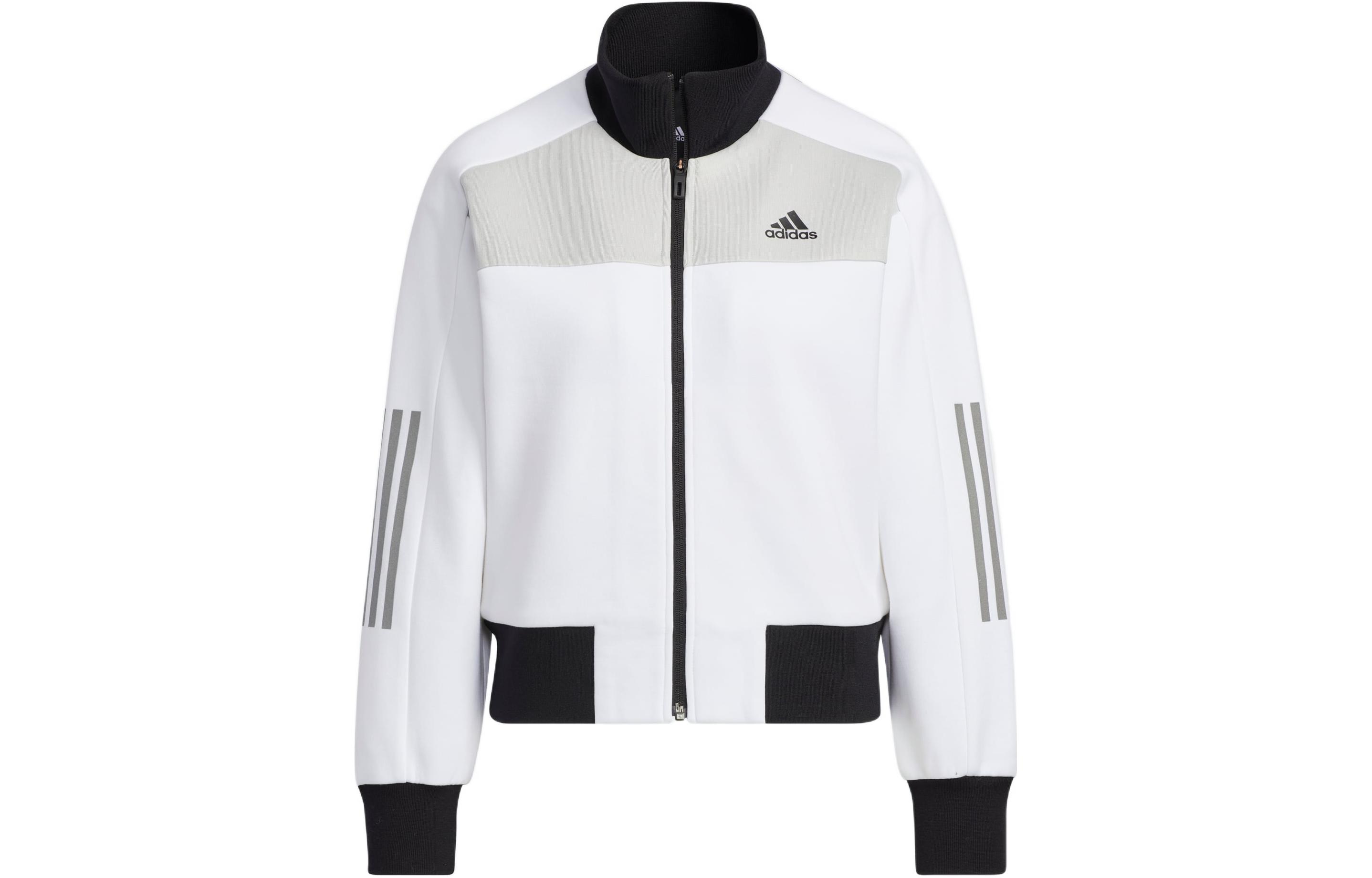 Adidas Jackets Women s White Stand Collar Moderate HM7089 XXL