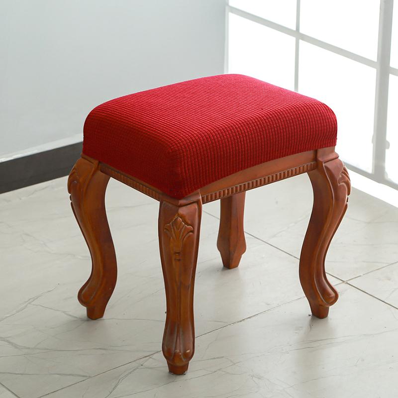 1Pc Footstool Removable Dressing Stool Cover Elastic Chair Cover Protector Polyurethane Elastic Fiber Stool Cover