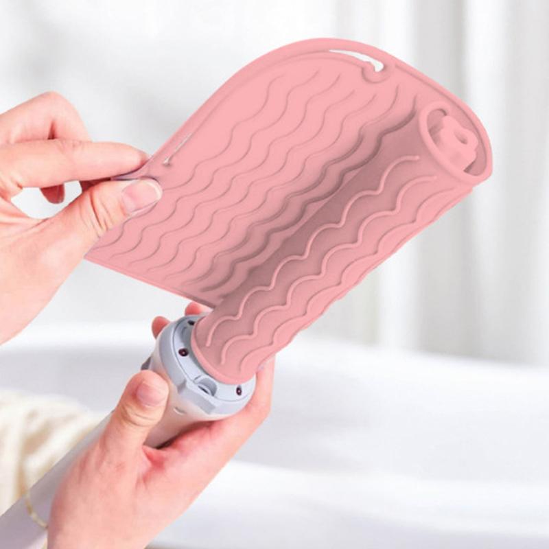 Multifunktionale hitzebeständige Silikonunterlage Isoliermatte für Haarglätter, Lockenstab, Lockenwickler, Glätteisen