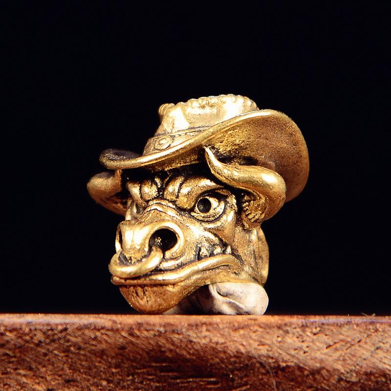Brass Vintage Ox Head Knife Pendant Paracord Crafting Outdoor Gear Decor DIY Accessory