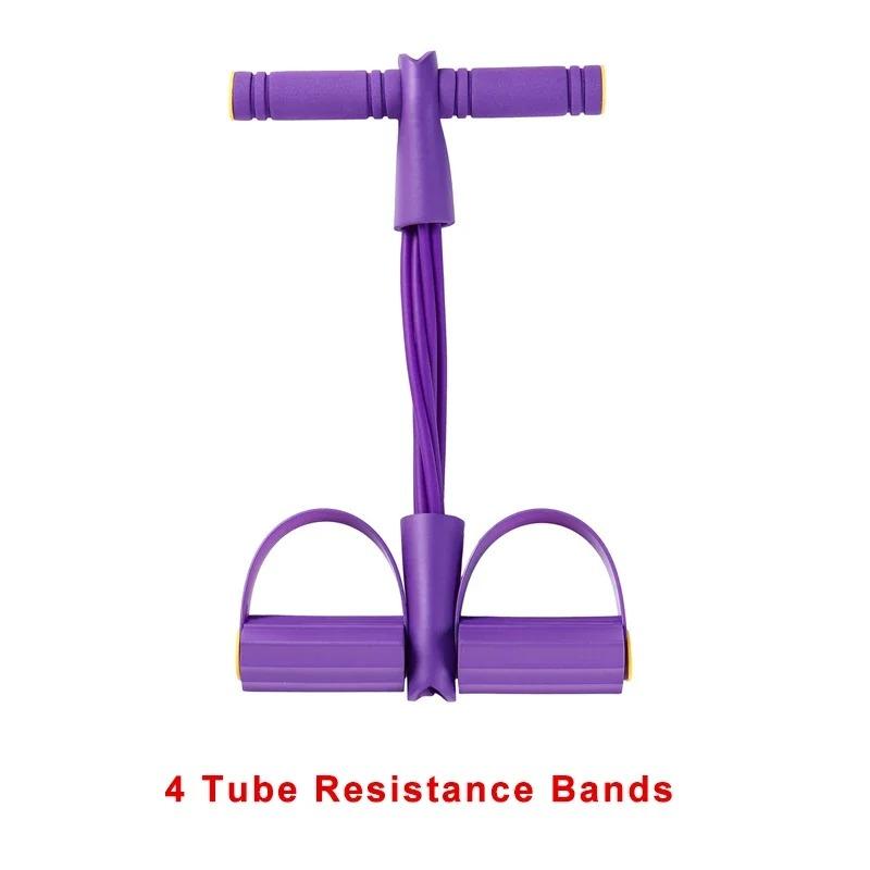 

4-Level Resistance Band Tensioner with Non-Slip Handles - Home Fitness Equipment for Abdominal Muscle Training Yoga Abdominal Purple 1pc