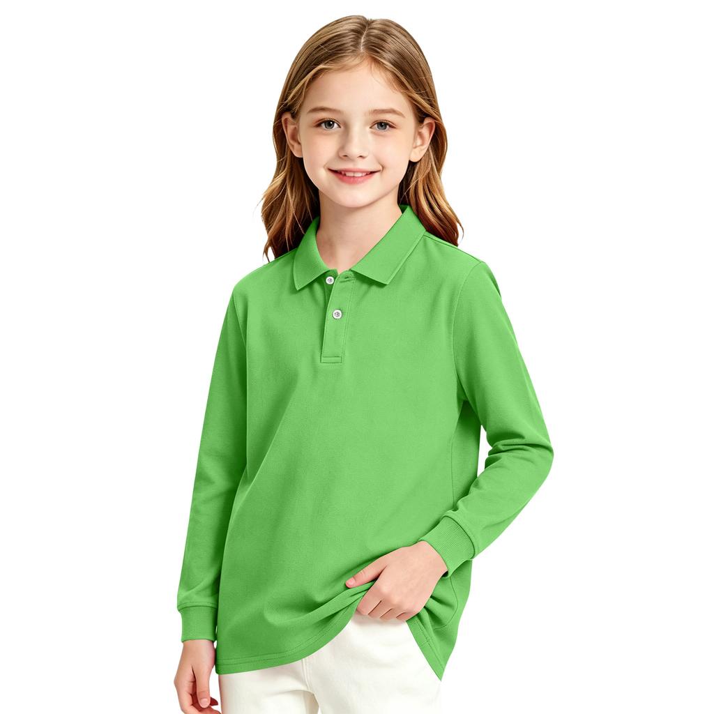 Camiseta de Uniforme Casual de Manga Larga para Niñas para la Escuela