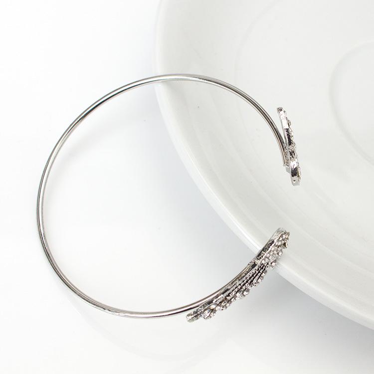 Korean-Style Angel Wings Rhinestone Bangle Bracelet