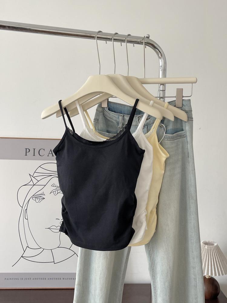 Women's Camisole with Built-in Bra, Stylish Base Layer Top, Beautiful Back Design, All-in-One Sleeveless Summer Wear #7016