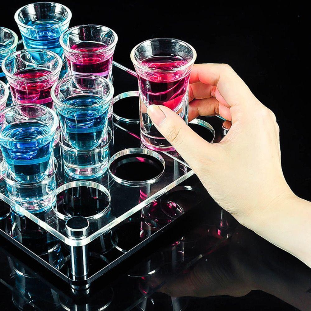 Multi-slots Wine Cup Holder Transparent Cup Serving Tray Acrylic Cup Holder  Champagne