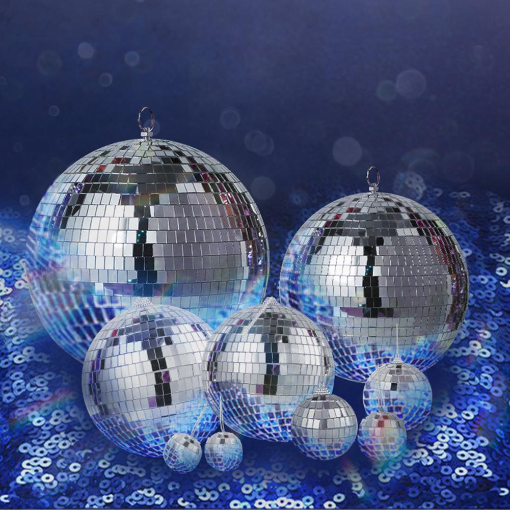 Lighting Reflection Mirror Ball Multi-Size Hanging Mirror Disco Ball Silver for Party Holiday Festivals