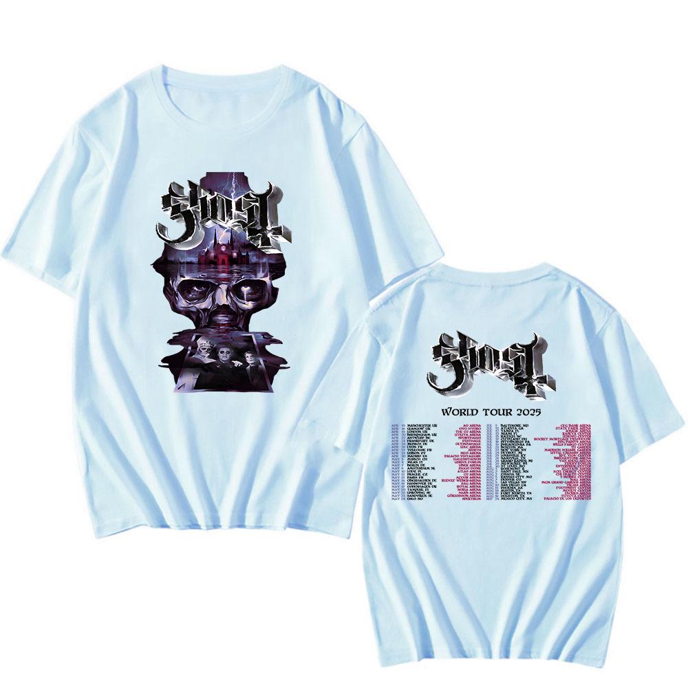 Ghost World Tour 2025  T-shirt Cotton Soft Short Sleeve O-neck Tshirts Camisas De Hombre Hip Hop Streetwear Heavy Mental Tees