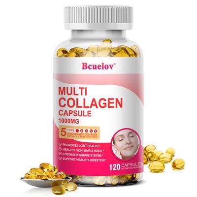 Bcuelov Premium Collagen Protein Complex, 120 Softgels Per Bottle, Gluten-Free