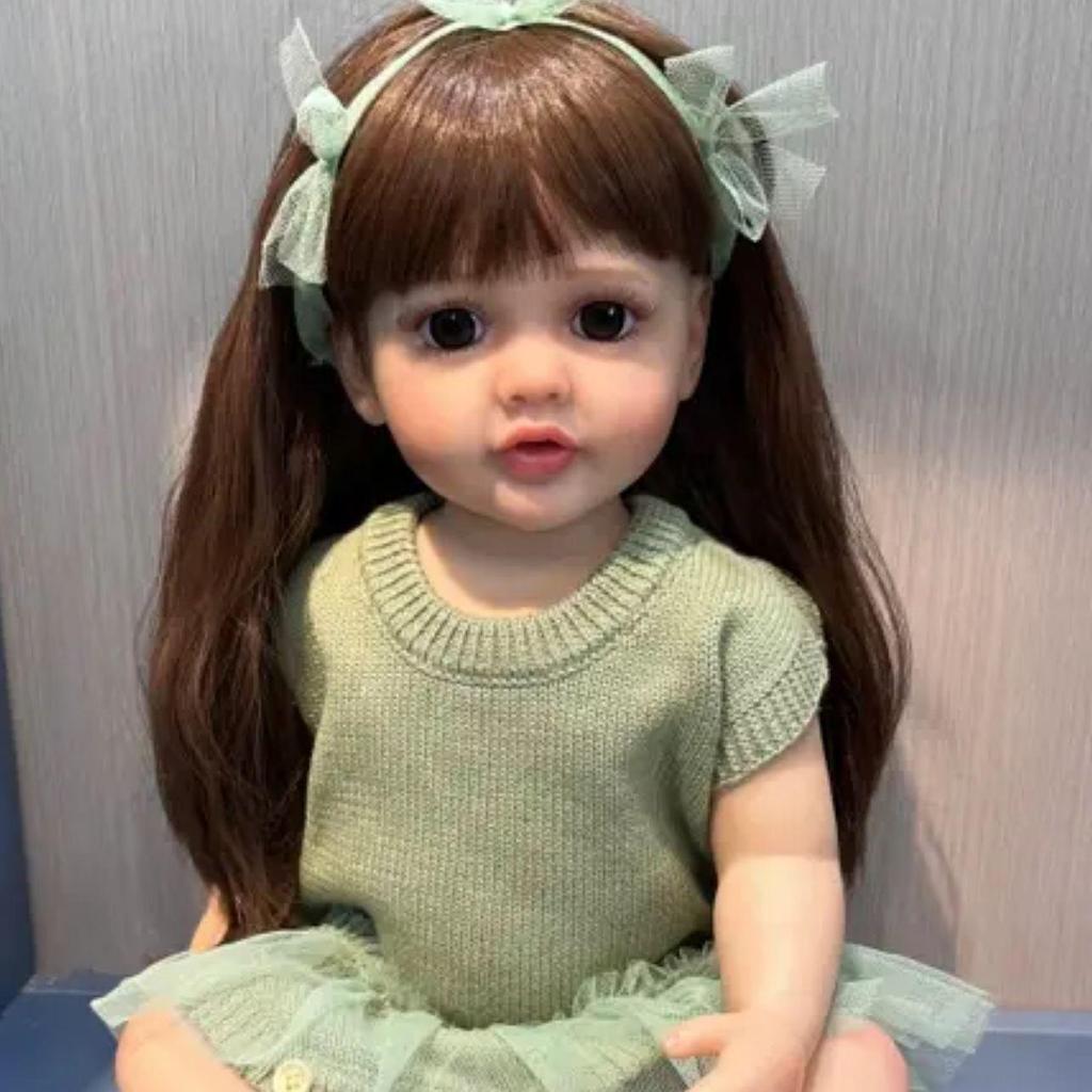 NPK 55cm panenka Bebe Reborn dívka Růžová princezna hračka do vany Měkká celotělová silikonová panenka do vany
