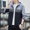 Contrasting Color Jacket Men's Hooded Spring Outfit New Style Men's Korean Style Slim Youth Versatile Casual Outdoor Top Jacket