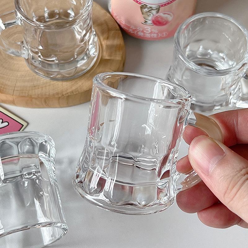 50Ml Mini Crystal Clear Beer Whiskey Glasses Durable Thickened Glasses Cute Coffee Mug Korean Sake Cups Barware Dining Bar