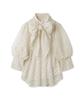 Lily Brown Organza Volume Flare Blouse LWFB231198 DOT F Women's