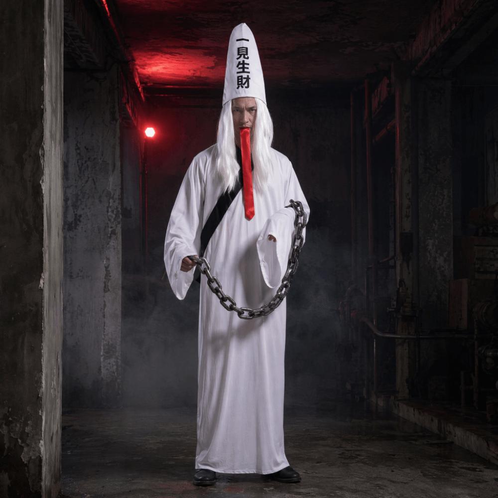 Fan Wujiu Chinese Soul Escort Costume Chinese Underworld Hei and Bai Wuchang Ghost Festival