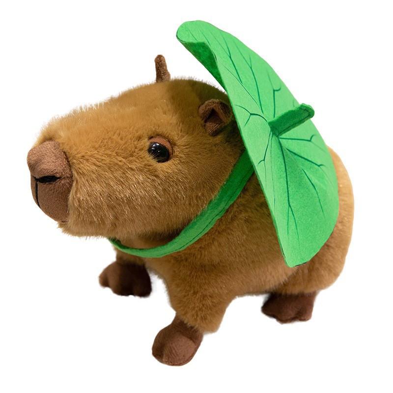 Capybara Plush Toy, Adorable Lotus Leaf Stuffed Animal, Zoo Theme Doll, Soft Pillow, Kids Gift