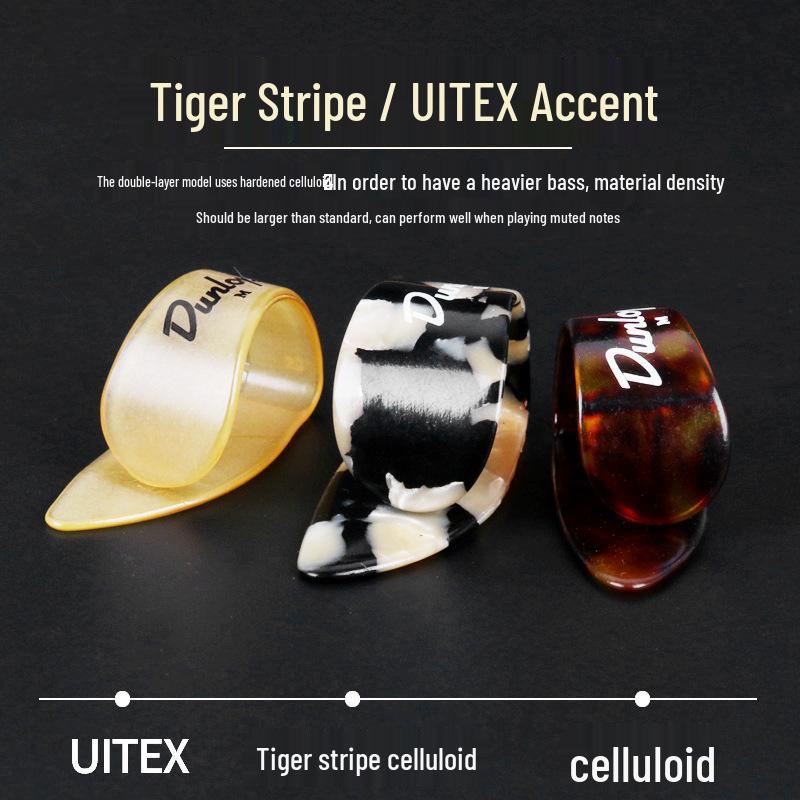 Dunlop Right Hand Fingerstyle Protector Kit: Thumb Pick, Finger Cots, and Artificial Fingernail.