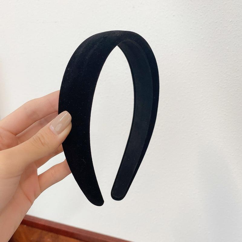 3CM Autumn Winter Soft Velvet Cloth Sponge Padded Hairband for Women Girls Casual Shopping Face WashingDress Up Hair Accessories