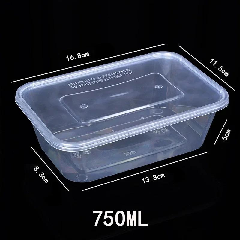 

20 шт. Пластиковые одноразовые контейнеры для еды Прозрачная упаковка на вынос Коробки для фруктового салата, обеда, бенто Хранение на кухне и в холодильнике 20pcs